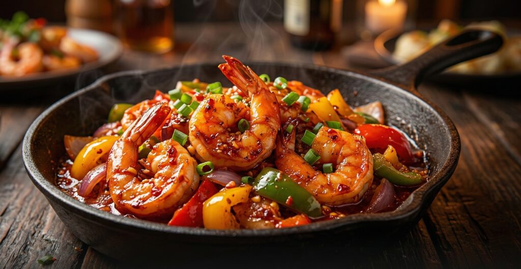 Krevetten in Knoblauch und Chili-Sauce